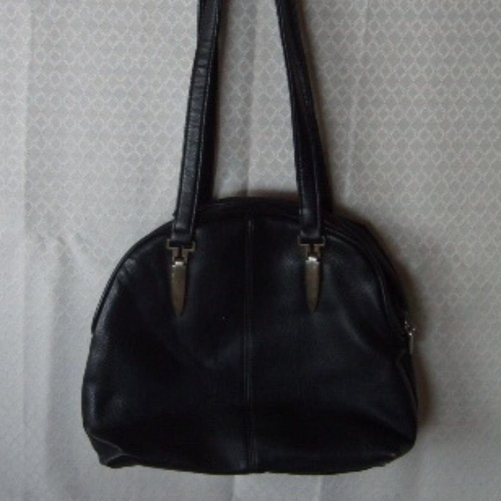 Vintage Handbag Via Piaggi Black Faux Leather